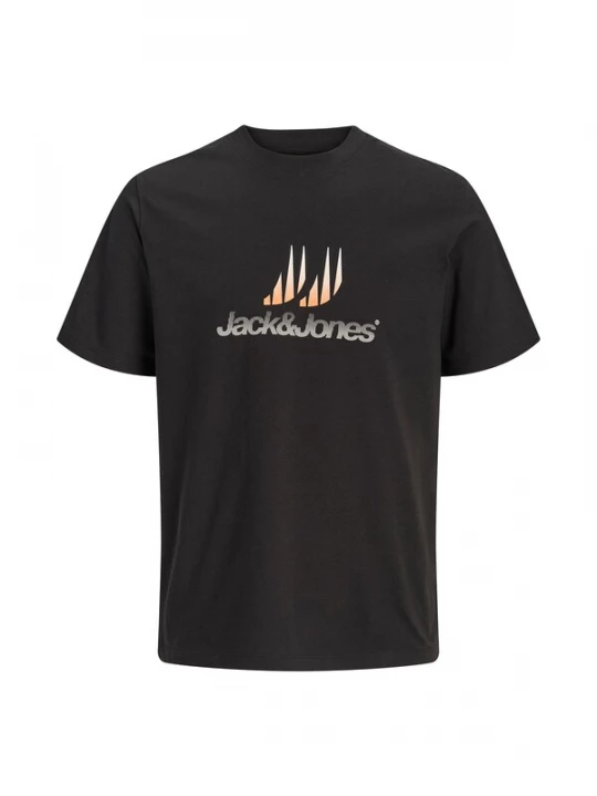 Foto van product JACK & JONES Shirt 'JCOECHO' abrikoos / zwart / wit