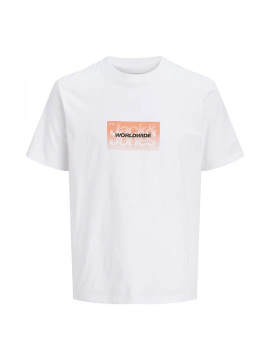 Foto van product JACK & JONES Shirt 'JCOECHO' abrikoos / zwart / wit