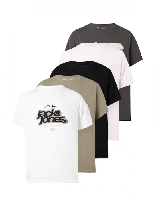 Foto van product JACK & JONES Shirt 'JCOFLARE' crème / donkergrijs / zwart / wit