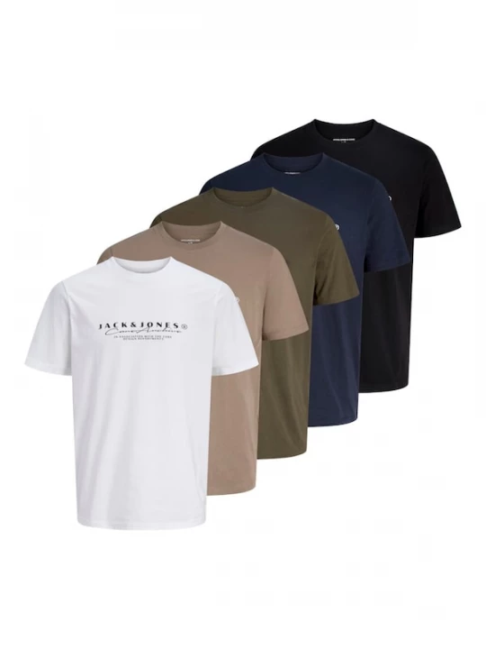 Foto van product JACK & JONES Shirt 'JCOPOINT' navy / brokaat / olijfgroen / wit