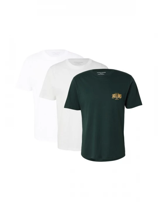 Foto van product JACK & JONES Shirt 'JJAERO' lichtgrijs / donkergroen / oranje / wit