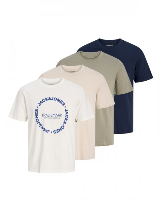 Foto van product JACK & JONES Shirt 'JJBENSON' lichtbeige / navy / kaki / wit