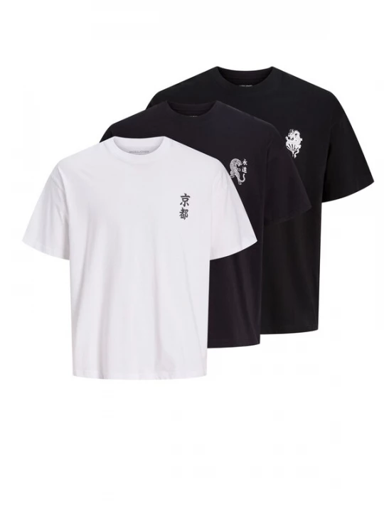 Foto van product JACK & JONES Shirt 'JJBOYE' marine / zwart / wit