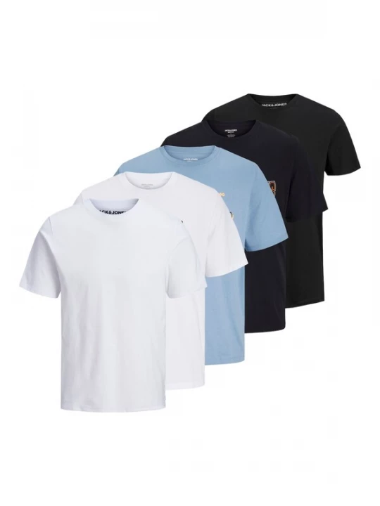 Foto van product JACK & JONES Shirt 'JJCyber' lichtblauw / oranje / zwart / wit