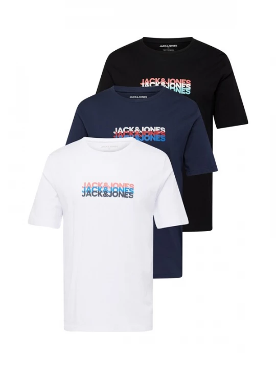 Foto van product JACK & JONES Shirt 'JJCyber' navy / rood / zwart / wit