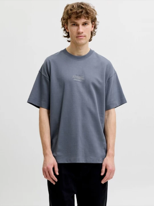 Foto van product JACK & JONES Shirt 'JJEBARRON STUDIO' grijs / donkergrijs / wit
