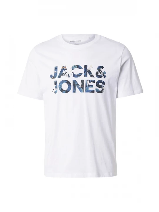 Foto van product JACK & JONES Shirt 'JJEBryan' saffier / donkerblauw / oranje / wit