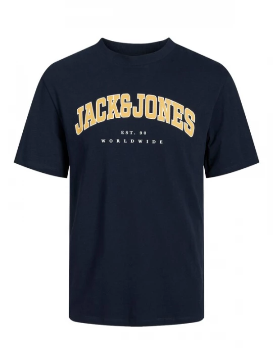 Foto van product JACK & JONES Shirt 'JJECaleb' donkerblauw / safraan / wit