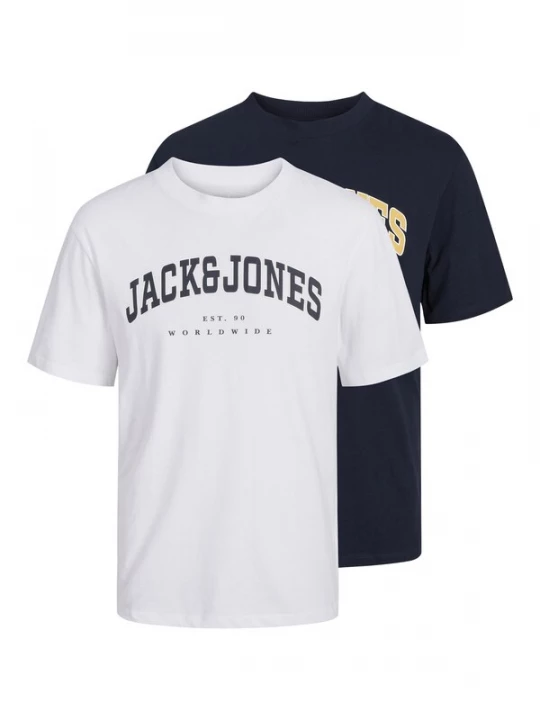 Foto van product JACK & JONES Shirt 'JJECaleb' navy / citroen / wit