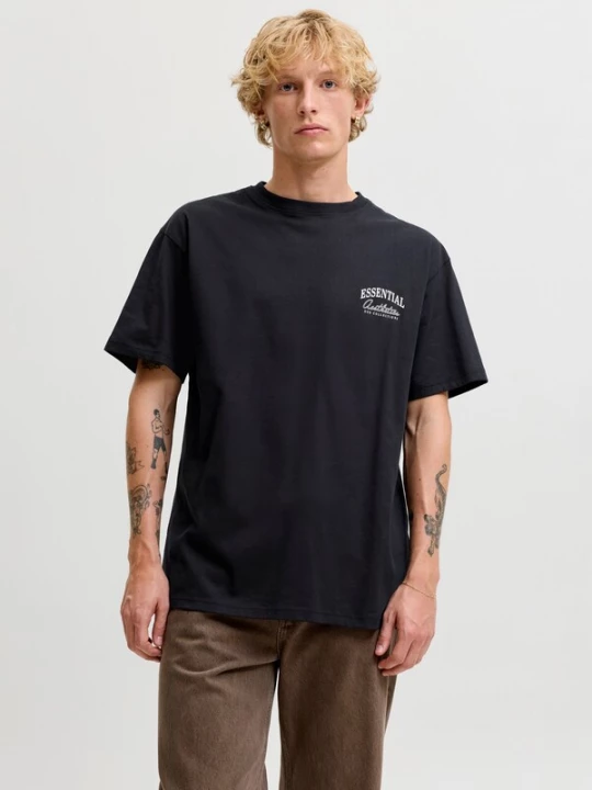 Foto van product JACK & JONES Shirt 'JJEORGANIC STUDIO' zwart / wit