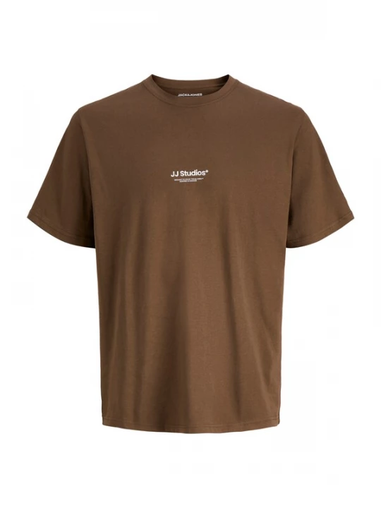 Foto van product JACK & JONES Shirt 'JJESoho' chocoladebruin / wit