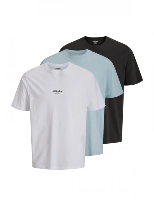 Foto van product JACK & JONES Shirt 'JJESOHO' pastelblauw / zwart / wit