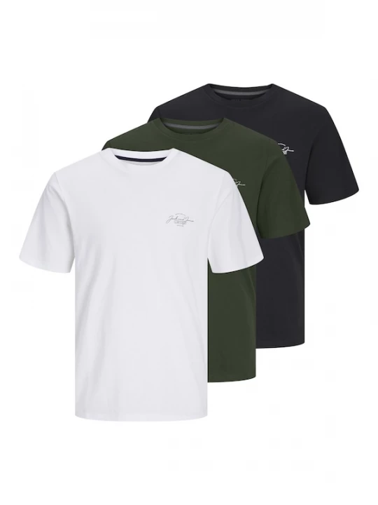 Foto van product JACK & JONES Shirt 'JJFerris' donkergroen / zwart / wit
