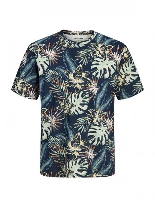 Foto van product JACK & JONES Shirt 'JJHonolulu' navy / mokka / mintgroen / abrikoos