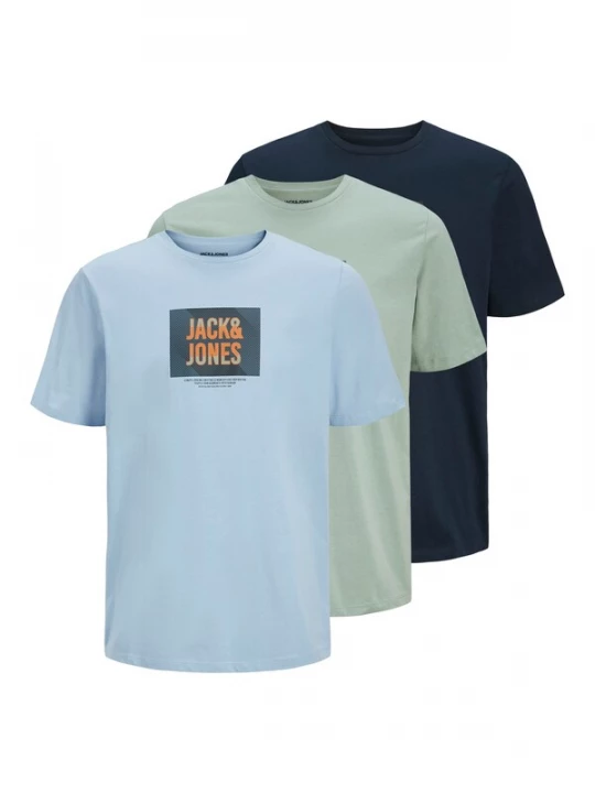 Foto van product JACK & JONES Shirt 'JJHudson' lichtblauw / donkerblauw / mintgroen / oranje