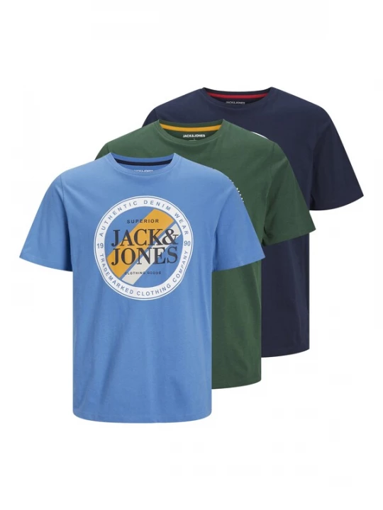 Foto van product JACK & JONES Shirt 'JJLoof' navy / lichtblauw / donkergroen / wit