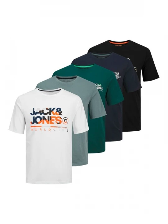 Foto van product JACK & JONES Shirt 'JJLuke' navy / donkergroen / zwart / wit