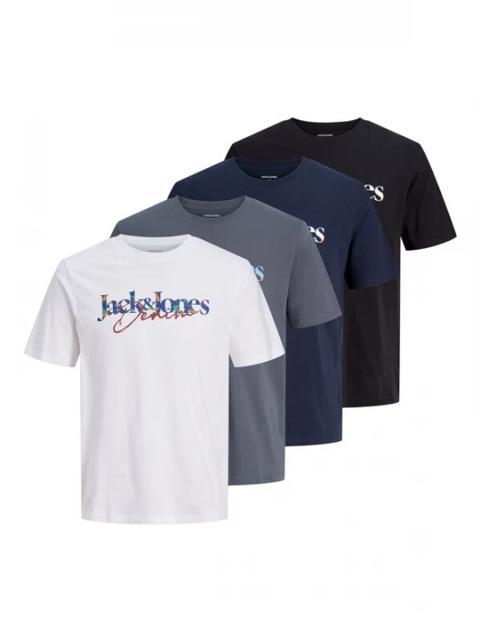 Foto van product JACK & JONES Shirt 'JJTOM' navy / grijs / zwart / wit