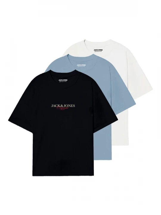Foto van product JACK & JONES Shirt 'JORBillyburg' lichtblauw / karmijnrood / zwart / natuurwit