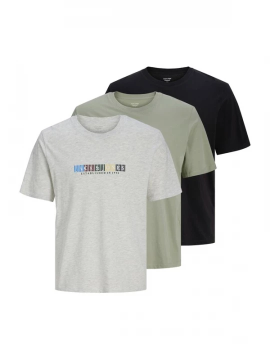 Foto van product JACK & JONES Shirt 'JORNANTUCKET' azuur / lichtgrijs / pastelgroen / zwart
