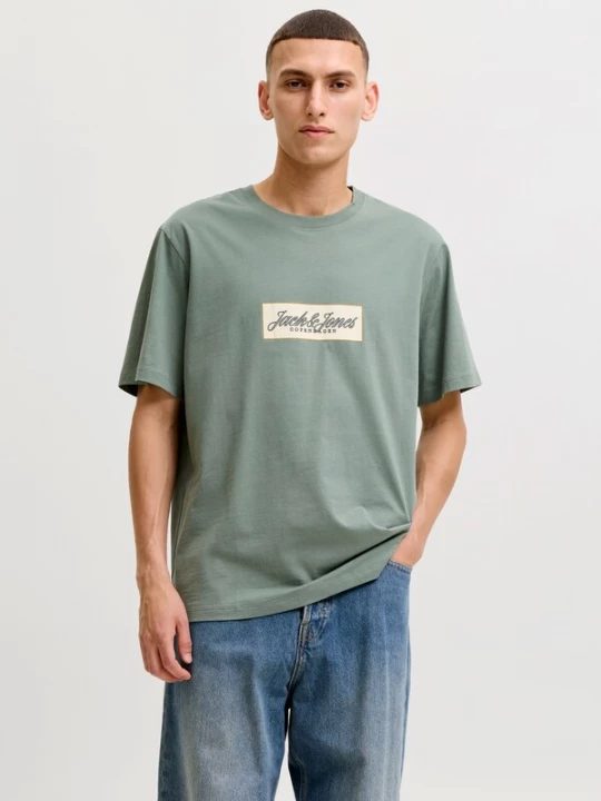 Foto van product JACK & JONES Shirt 'JORNORREBRO' crème / goud / jade groen