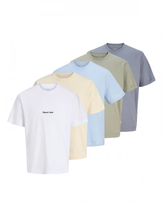Foto van product JACK & JONES Shirt 'JORNorrebro' crème / opaal / lichtblauw / olijfgroen / wit