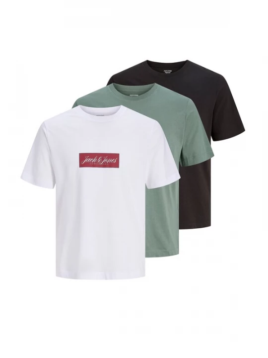 Foto van product JACK & JONES Shirt 'JORNORREBRO' groen / donkerrood / zwart / wit