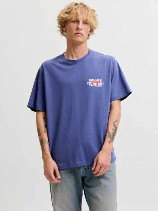 Foto van product JACK & JONES Shirt 'JORRANDOM' violetblauw / rood / zwart / wit