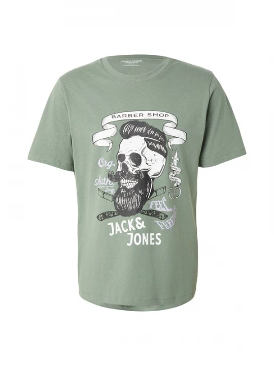 Foto van product JACK & JONES Shirt 'JORSHAPE' jade groen / zwart / wit