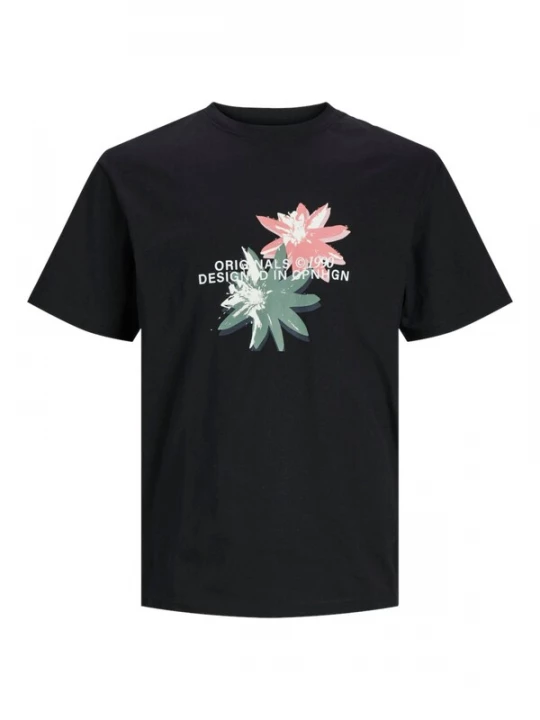 Foto van product JACK & JONES Shirt 'JORTAMPA AOP BRANDING TEE' zwart