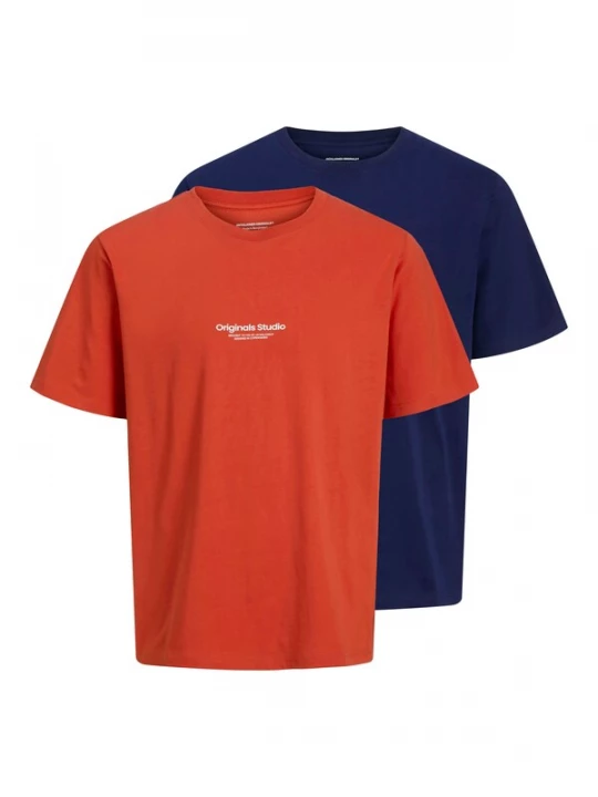 Foto van product JACK & JONES Shirt 'JORVesterbro' nachtblauw / rood / wit
