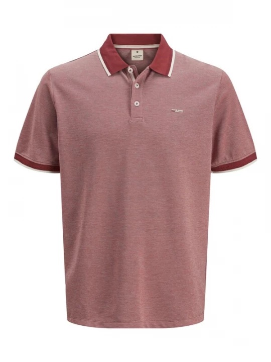 Foto van product JACK & JONES Shirt 'JPRBLUAlves' karmijnrood / wit