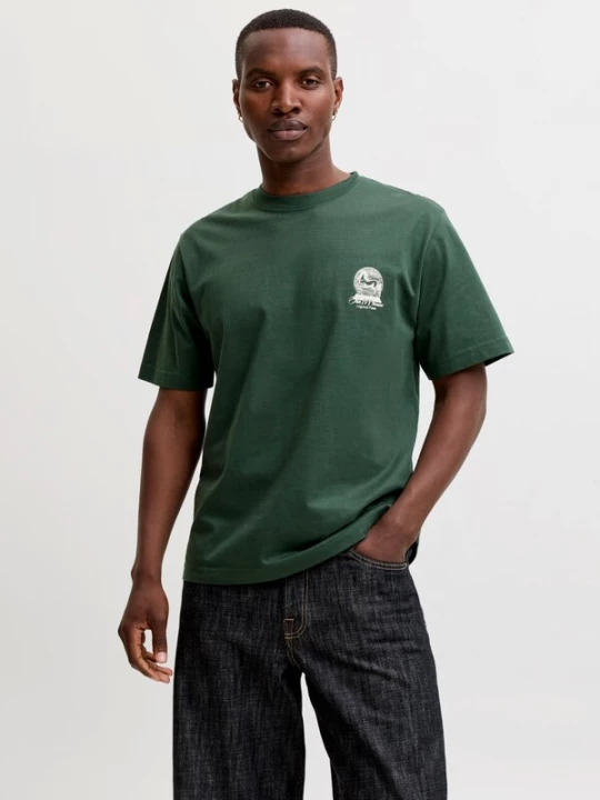Foto van product JACK & JONES Shirt 'JWHMaine' donkergroen / wolwit