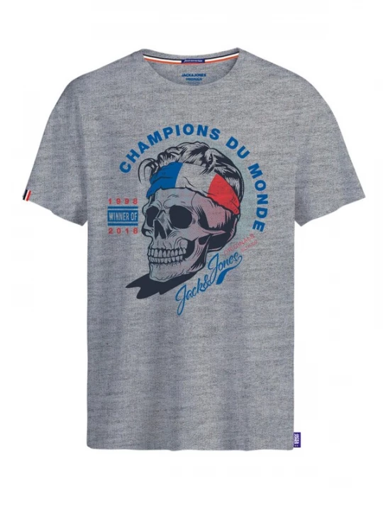 Foto van product JACK & JONES Shirt kobaltblauw / grijs gemêleerd / neonrood / zwart