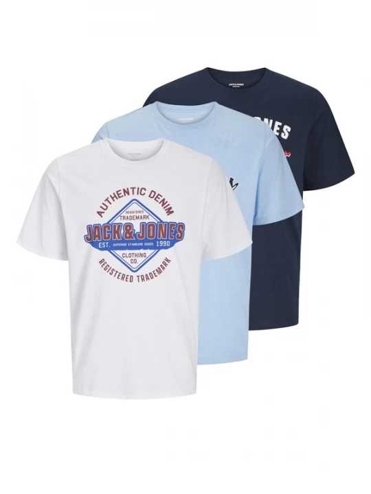 Foto van product JACK & JONES Shirt lichtblauw / donkerblauw / rood / wit