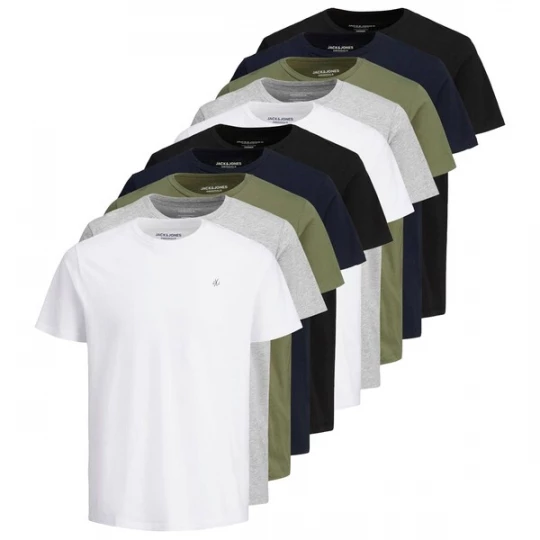 Foto van product JACK & JONES Shirt marine / grijs gemêleerd / olijfgroen / wit