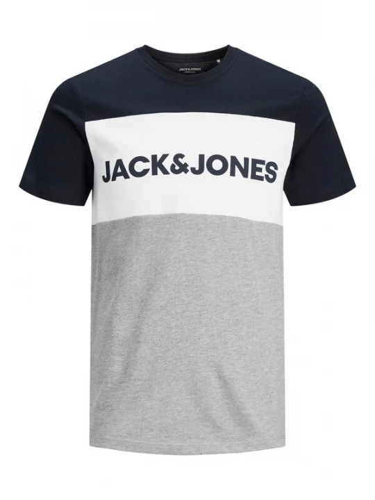 Foto van product JACK & JONES Shirt marine / grijs gemêleerd / wit