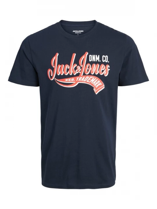 Foto van product JACK & JONES Shirt nachtblauw / mandarijn / wit