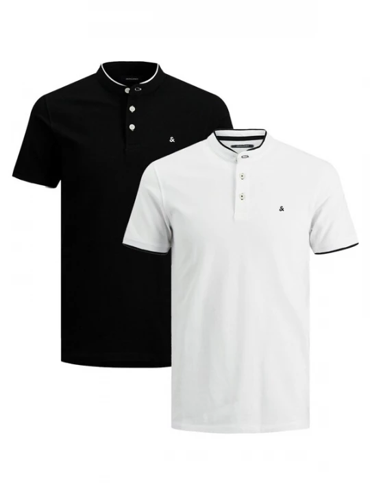 Foto van product JACK & JONES Shirt 'Paulos Mao' zwart gemêleerd