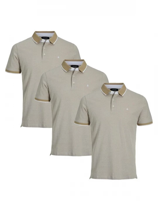 Foto van product JACK & JONES Shirt 'Paulos - Slim Fit' beige gemêleerd