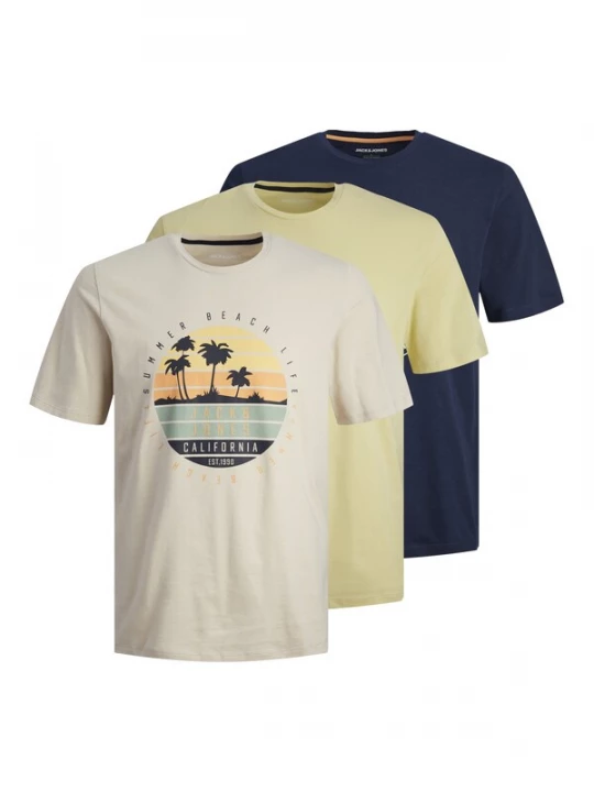 Foto van product JACK & JONES Shirt 'Summer Vibe' beige / navy / geel