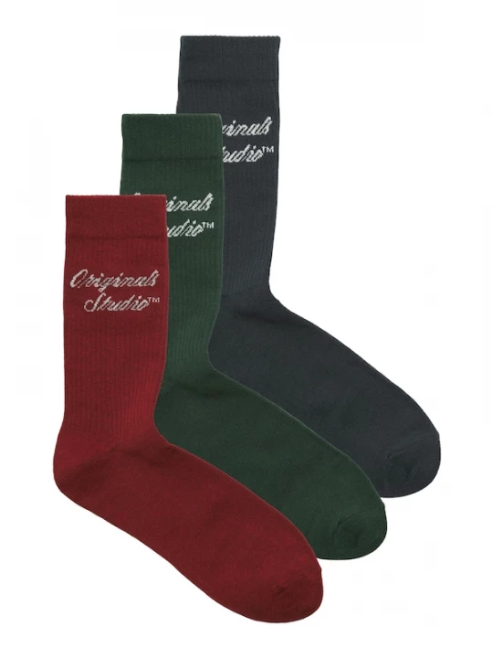 Foto van product JACK & JONES Sokken 'JACNORREBRO' marine / spar / wijnrood / wit