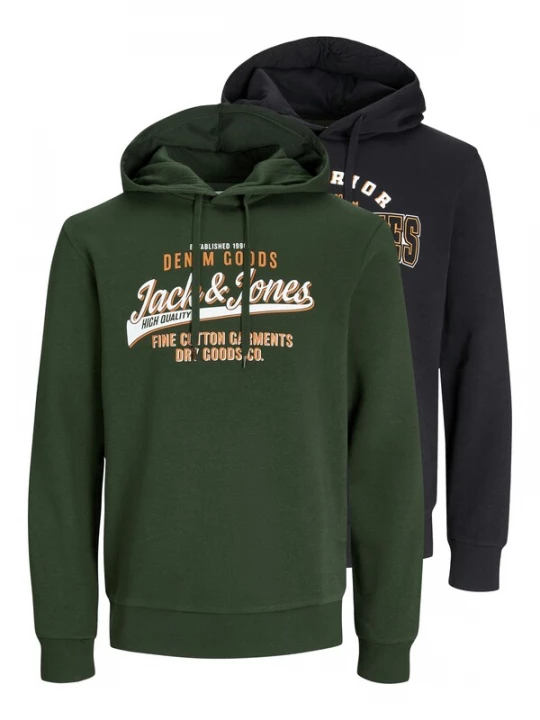 Foto van product JACK & JONES Sweatshirt donkergroen / oranje / zwart / wit