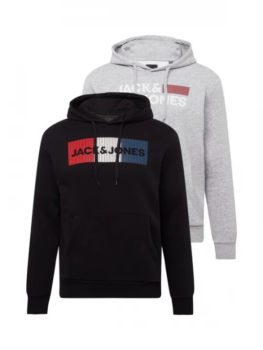 Foto van product JACK & JONES Sweatshirt grijs gemêleerd / rood / zwart / wit