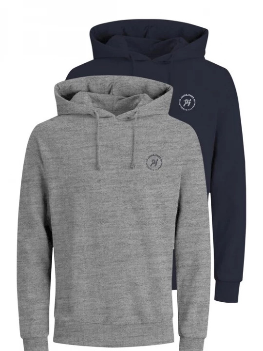 Foto van product JACK & JONES Sweatshirt 'Jaxon' navy / grijs gemêleerd / wit