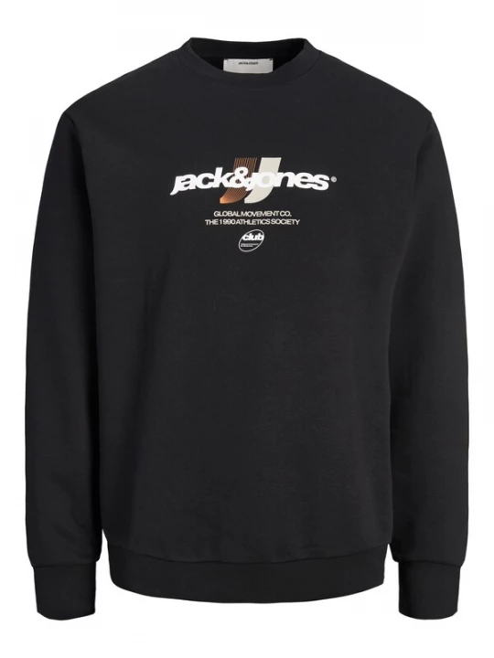 Foto van product JACK & JONES Sweatshirt 'JCOCLUB BRANDING' zwart / wit / offwhite