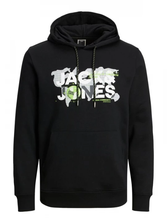 Foto van product JACK & JONES Sweatshirt 'JCODust' limoen / zwart / wit
