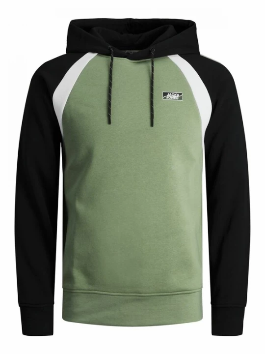 Foto van product JACK & JONES Sweatshirt 'JCOFly' kaki / zwart / wit