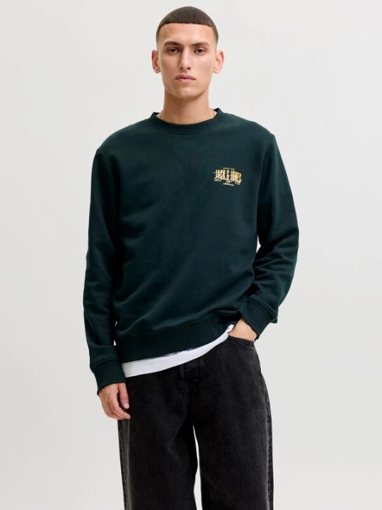 Foto van product JACK & JONES Sweatshirt 'JJAERO' grijs / spar / zwart / wit