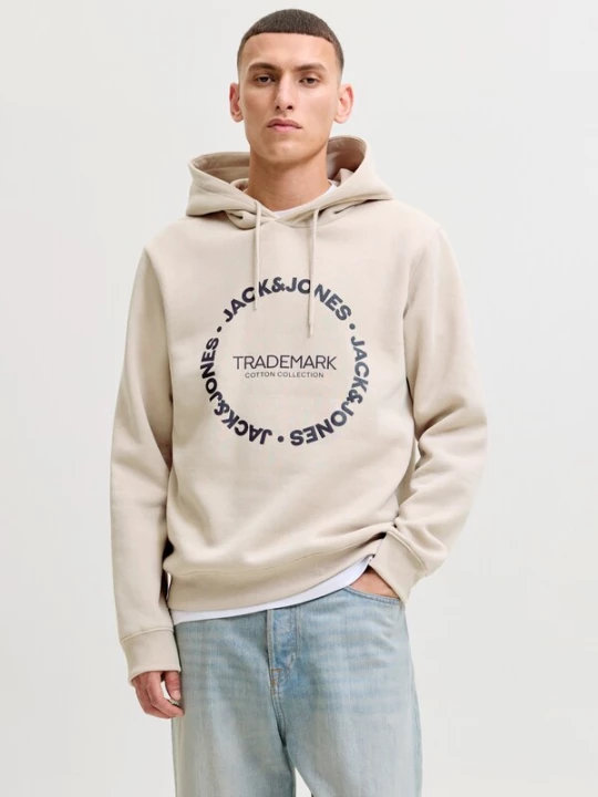 Foto van product JACK & JONES Sweatshirt 'JJBENSON' beige / donkerblauw